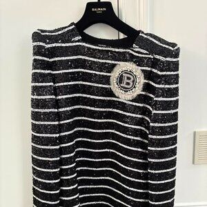 Balmain Sequin Long Top (Size Medium equivalent)
